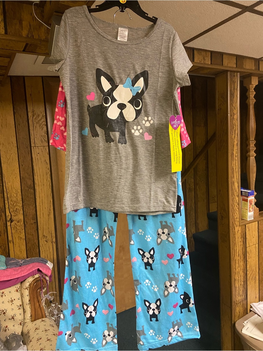 Kids Puppy Pajama 3 Piece Set